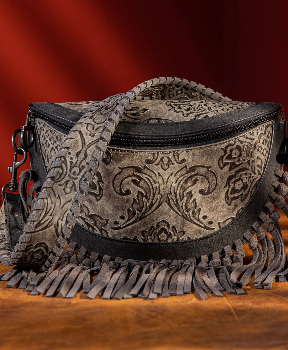MW Grey Fringe Bum Bag