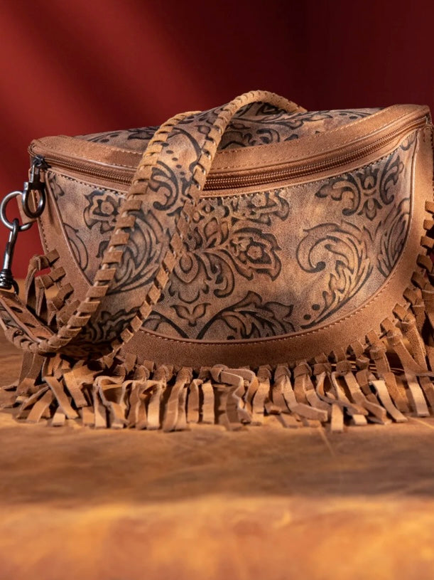 MW Brown Fringe Bum Bag