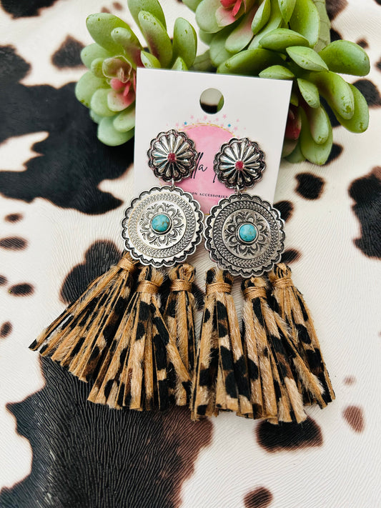 Concho and Tassel Earrings