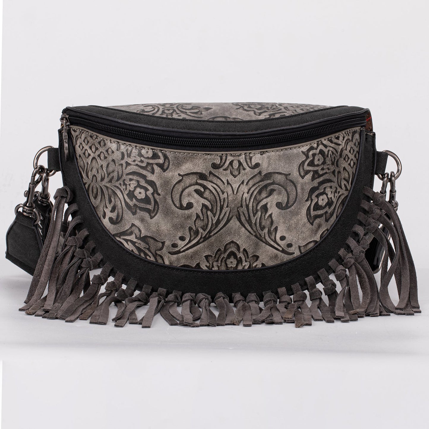 MW Grey Fringe Bum Bag